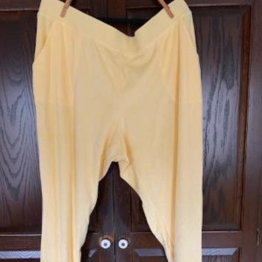 Denim & Co Sunny Yellow Terry Top & Bottom Set - Picture 4 of 5